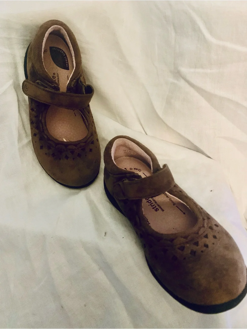 Stride Rite Girls Brown Suede Mary Jane Dress Shoes